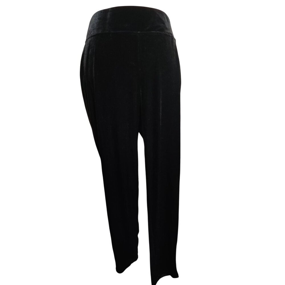 Nine West Jeans XL Womens Black Pants Velour Pull On Skinny Stretch Lounge New